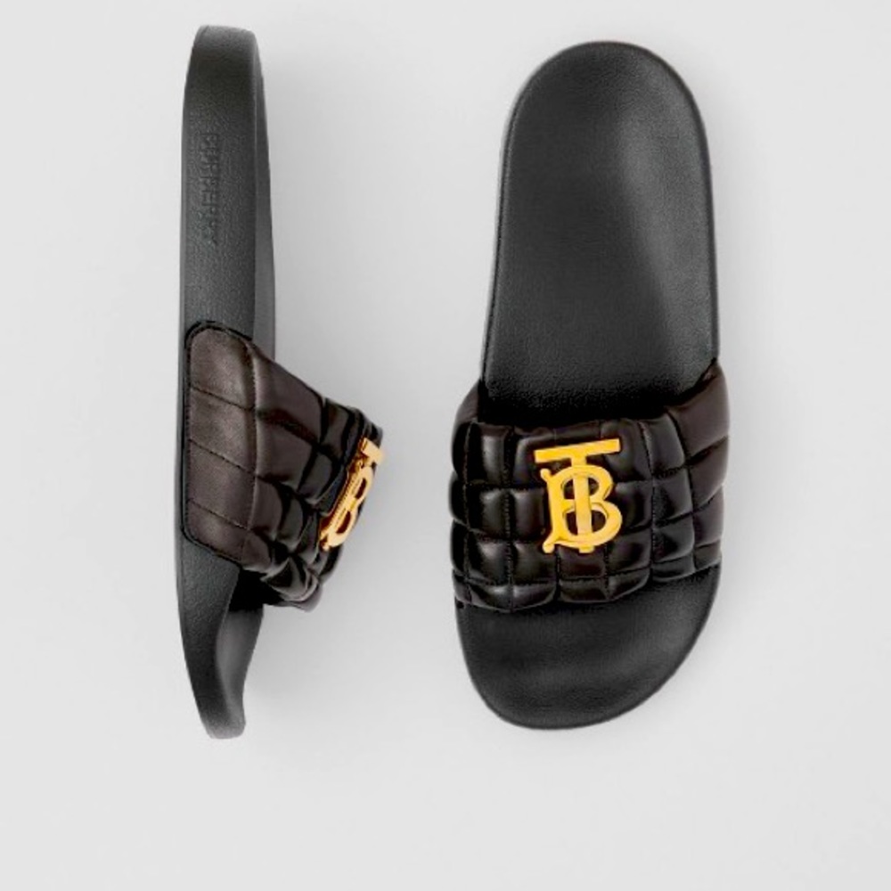 Burberry Monogram Motif Quilted Leather Slides